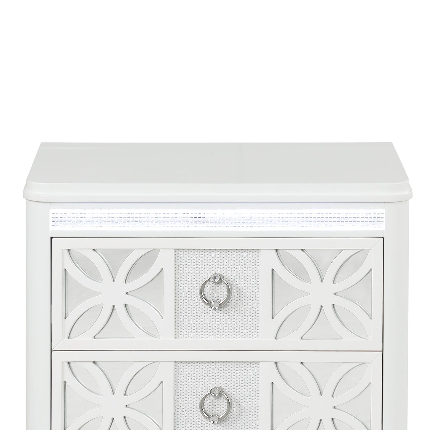 Abigale - 2 Drawer Nightstand With LED - White