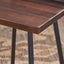 Outdoor Bar Stool With Low Backrests And Wood Seats (Set of 2) - Dark Brown / Black