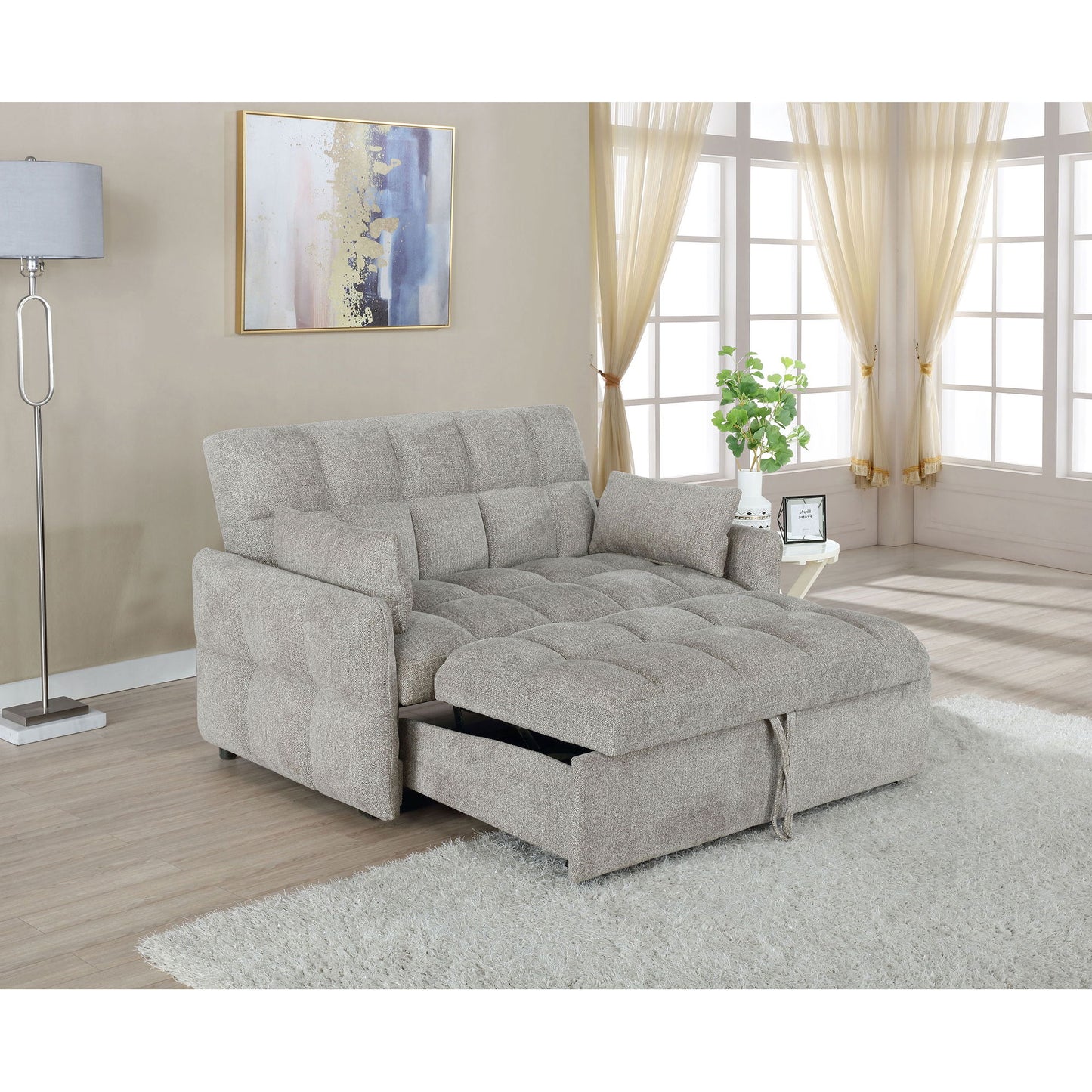 Alvara - Tufted Cushion Pull Out Sleeper Sofa Bed