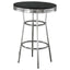3 Piece Round 1950S Bistro Pub Bar Table Set - Black