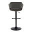 Margarite - Contemporary Adjustable Barstool With Swivel With Rounded T Footrest (Set of 2)