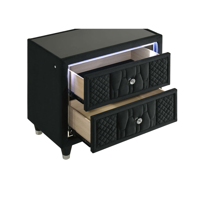 Mika - 2 Drawer LED Nightstand With USB