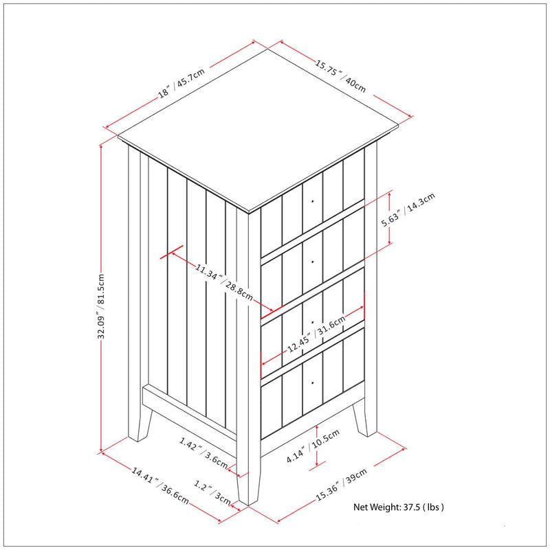 Acadian - 4 Drawer Floor Storage Cabinet - Pure White