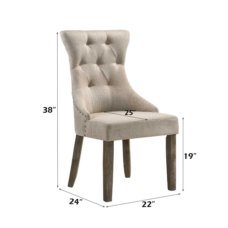 Gabrian - Juego de comedor de 7 piezas, madera recuperada - Beige / Gris