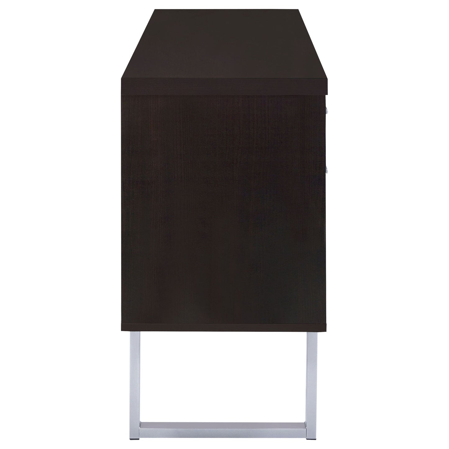 5 Drawer Credenza With Open Shelving - Cappuccino