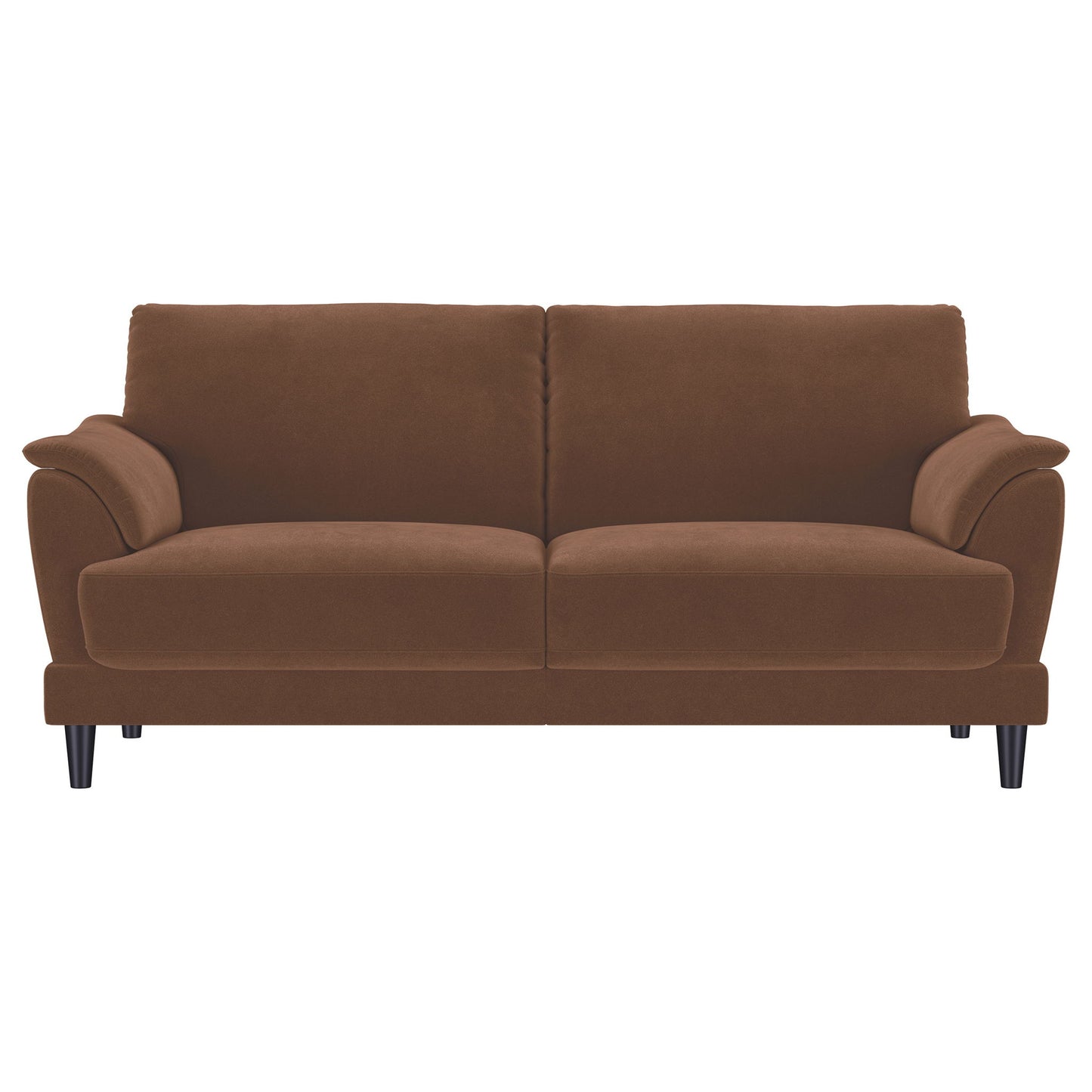 Dania - 2 Piece Upholstered Crescent Arm Sofa Set - Rust
