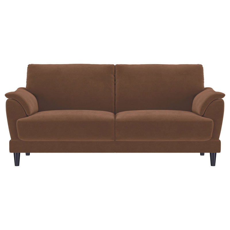 Dania - 2 Piece Upholstered Crescent Arm Sofa Set - Rust