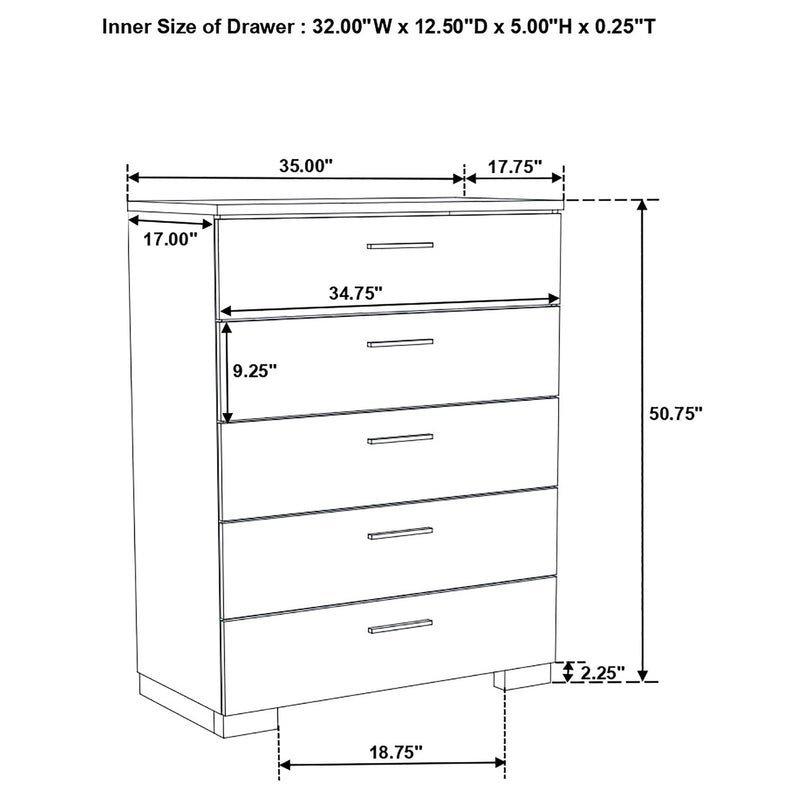 August - 6 Piece Queen Panel Bedroom Set With LED Lighting - White