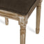 French Country Dining Chair With Rectangular Cane Backrest And Smooth Upholstered Seating