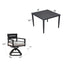 Outdoor Modern Dining Set, Chairs Sunbrella Cushioned And Dining Table With Umbrella Hole