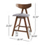 Mid Century Modern Counter Stool With V Shape Frame And Upholstered Seating
