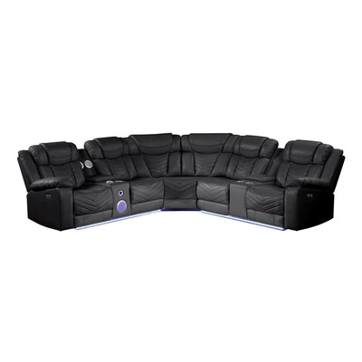 Challenger - Recliner Sectional Sofa, Built In USB, C Ports & Bluetooth