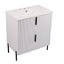 Bathroom Vanity With Ceramic Sink, Fluted Design