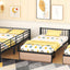 Triple Bunk Bed With Drawers, Multi-Functional Frame With Desks And Shelves In The Middle