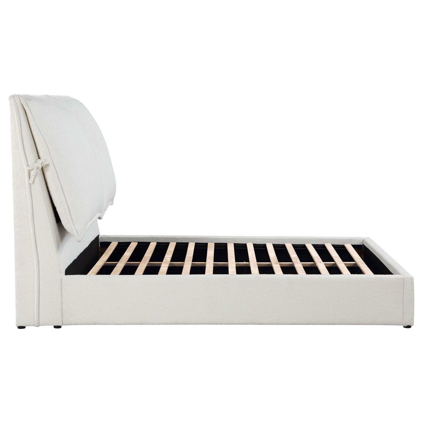 Corwyn - Queen Upholstered Panel Bed With Headboard Pillows - White