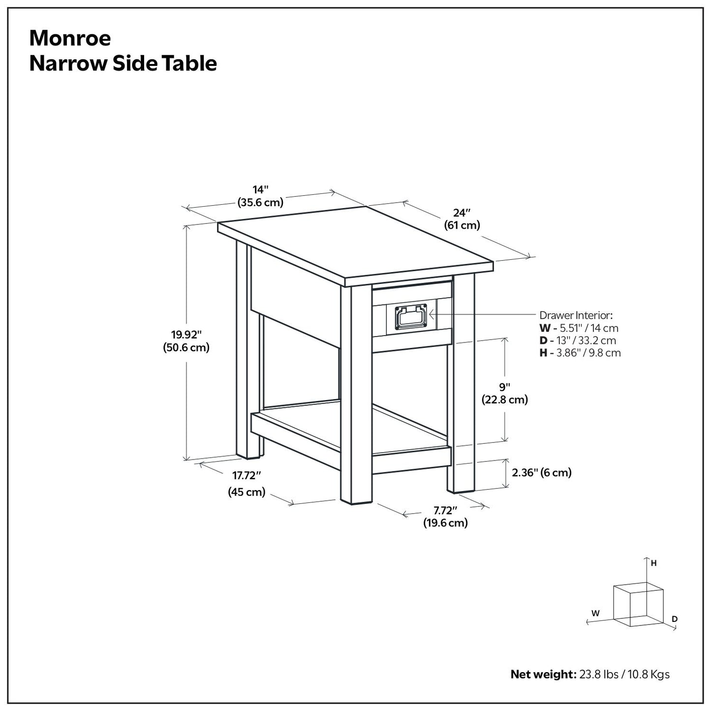 Monroe - Handcrafted Side Table