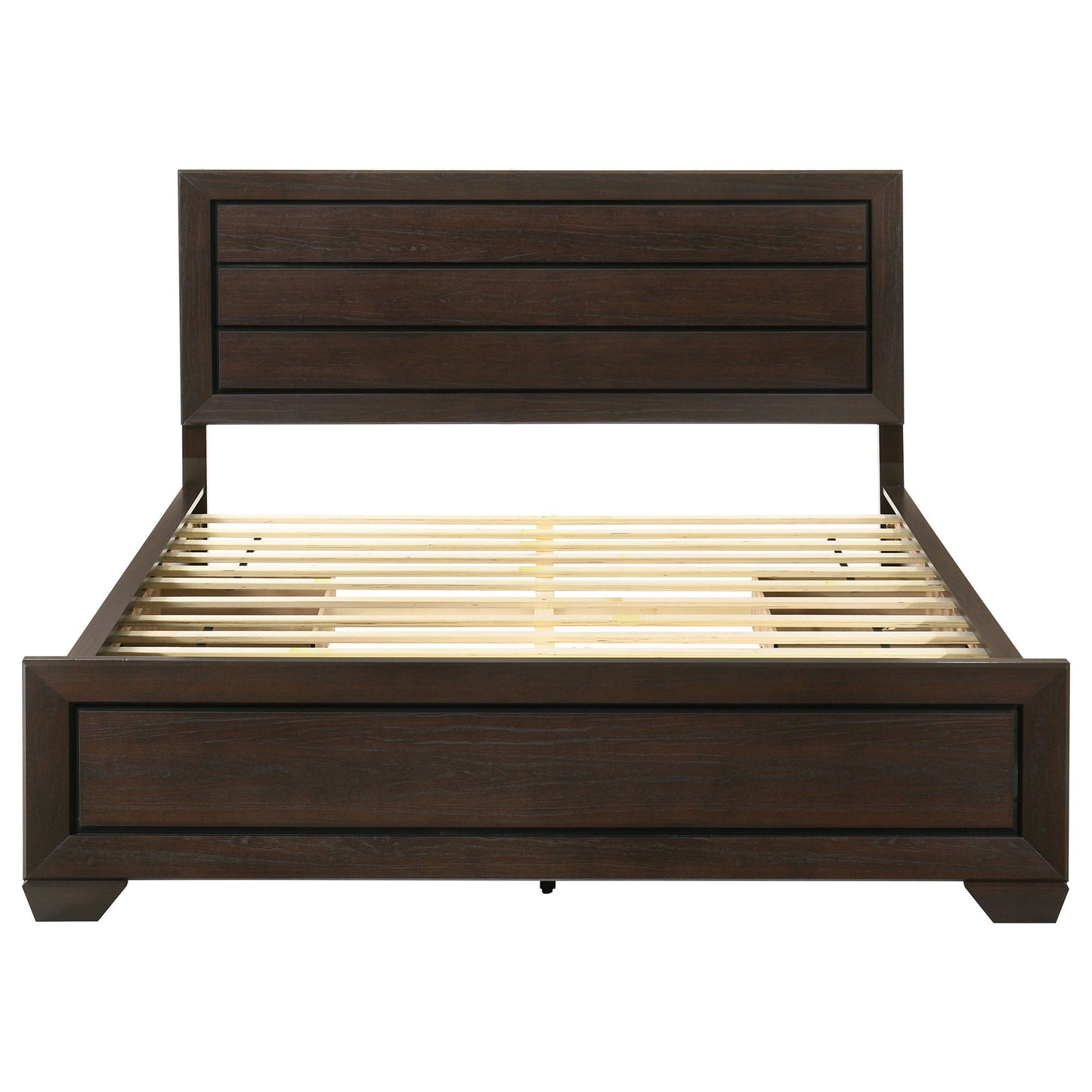 Kauffman - Queen Storage Panel Bed With Side Drawers - Dark Brown