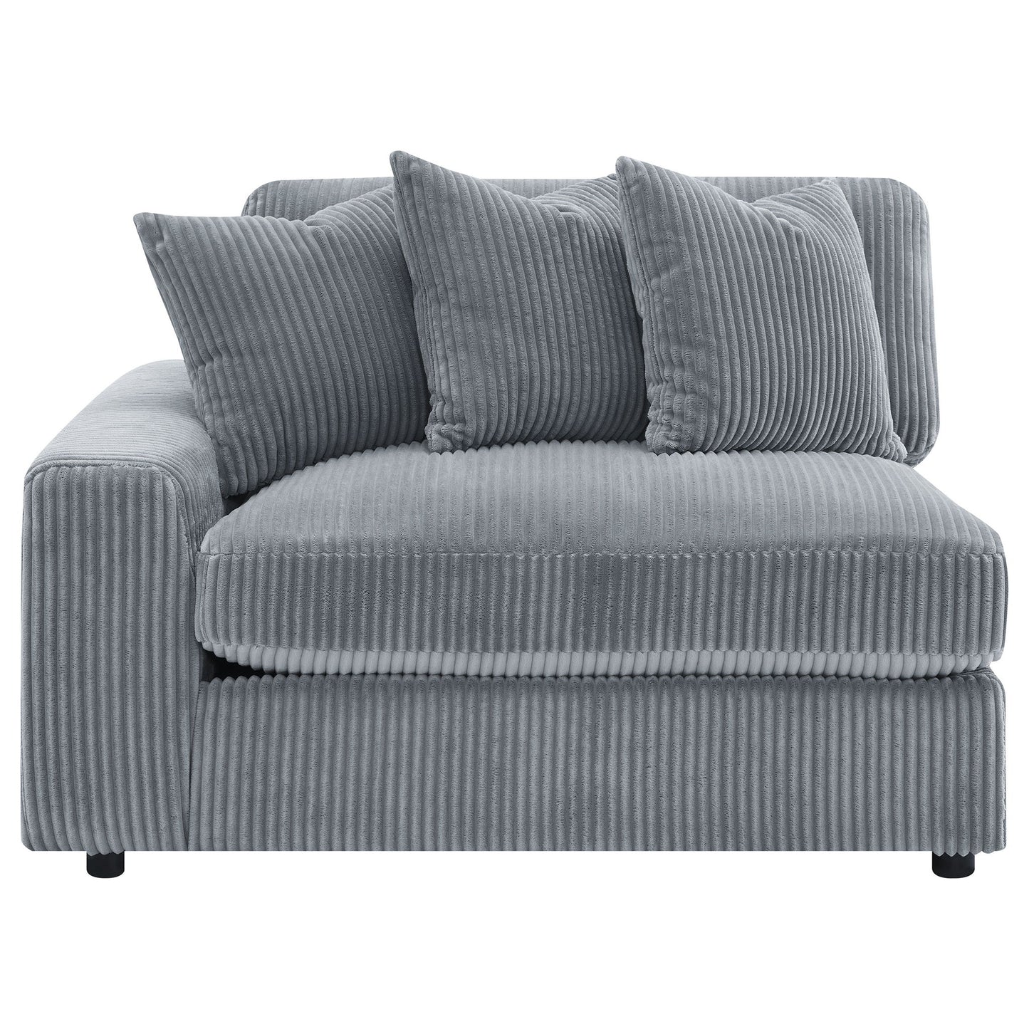 Marcus - Fog Track Arms Reversible Sectional With Pillows - Fog