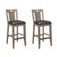 Slat Back Bar Stools (Set of 2) - Brown