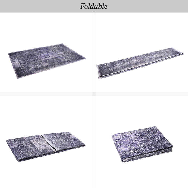 Maval - 8' X 10' Washable Area Rug - Anthracite