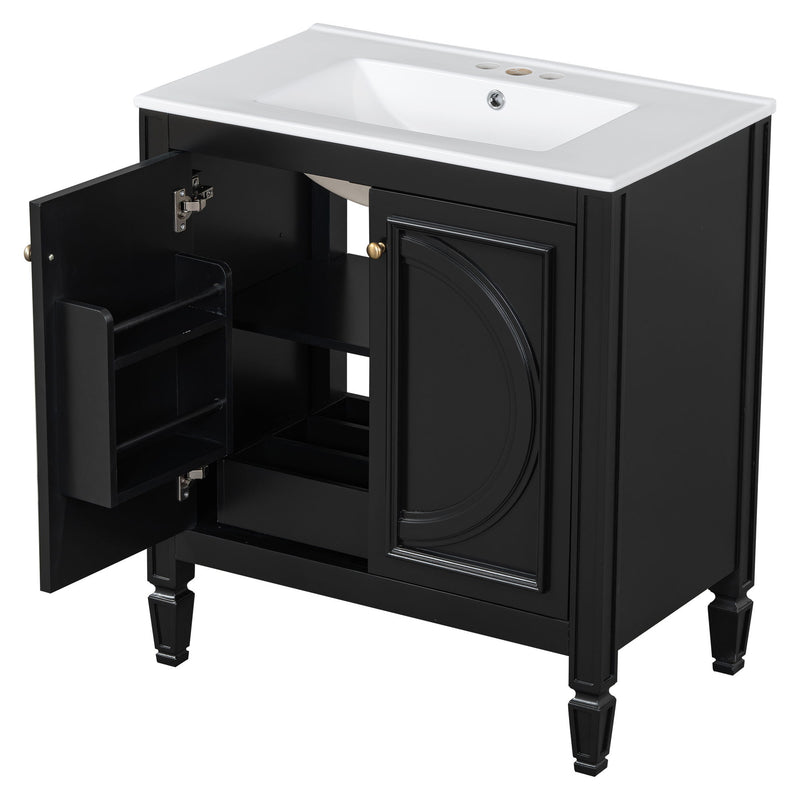 Bathroom Vanity With Sink With 2 Doors And Adjustable Shelf