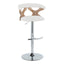 Gardenia - Contemporary Adjustable Barstool With Swivel / Rounded T Footrest (Set of 2)