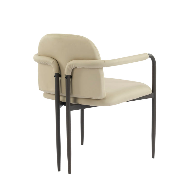Sillas de comedor modernas (juego de 2) con estructura de hierro - Espresso / Caqui