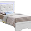 Bed With LED Light Accents Headboard
