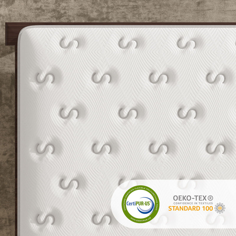 12'' Hybrid Mattress, Memory Foam & Pocket Springs For Pressure Relief