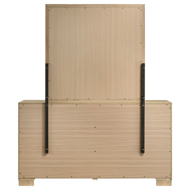 Merritt - 6 Drawer Dresser With Mirror - Light Oak