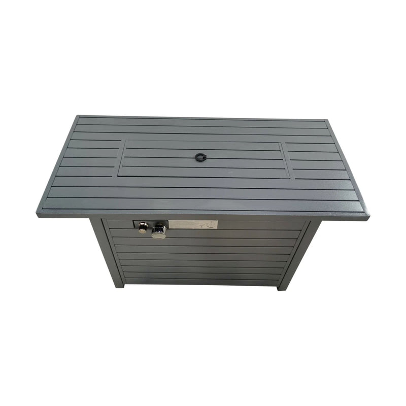 Mesa fogata de propano con tapa - Gris