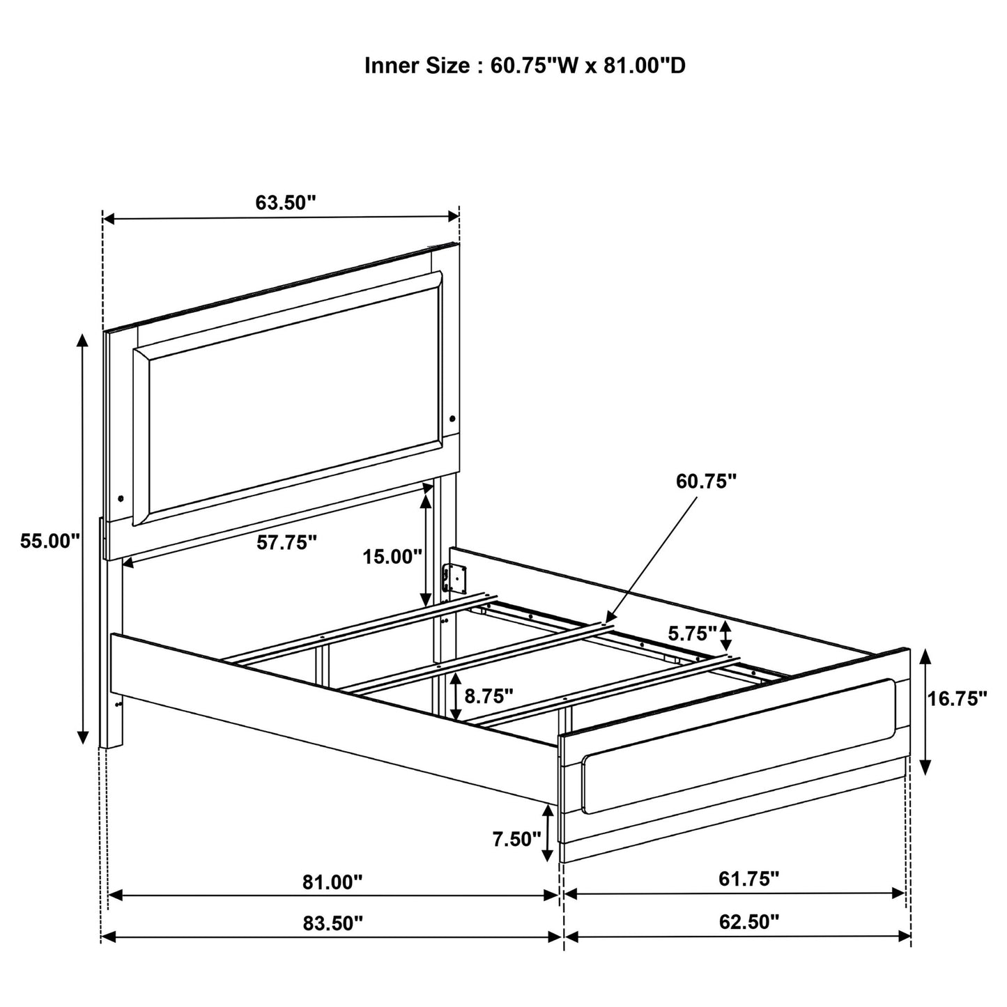 Sophia - Panel Bed With LED Headboard