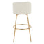 Toriano - Contemporary Fixed Height Barstool With Swivel And Round Footrest (Set of 2)