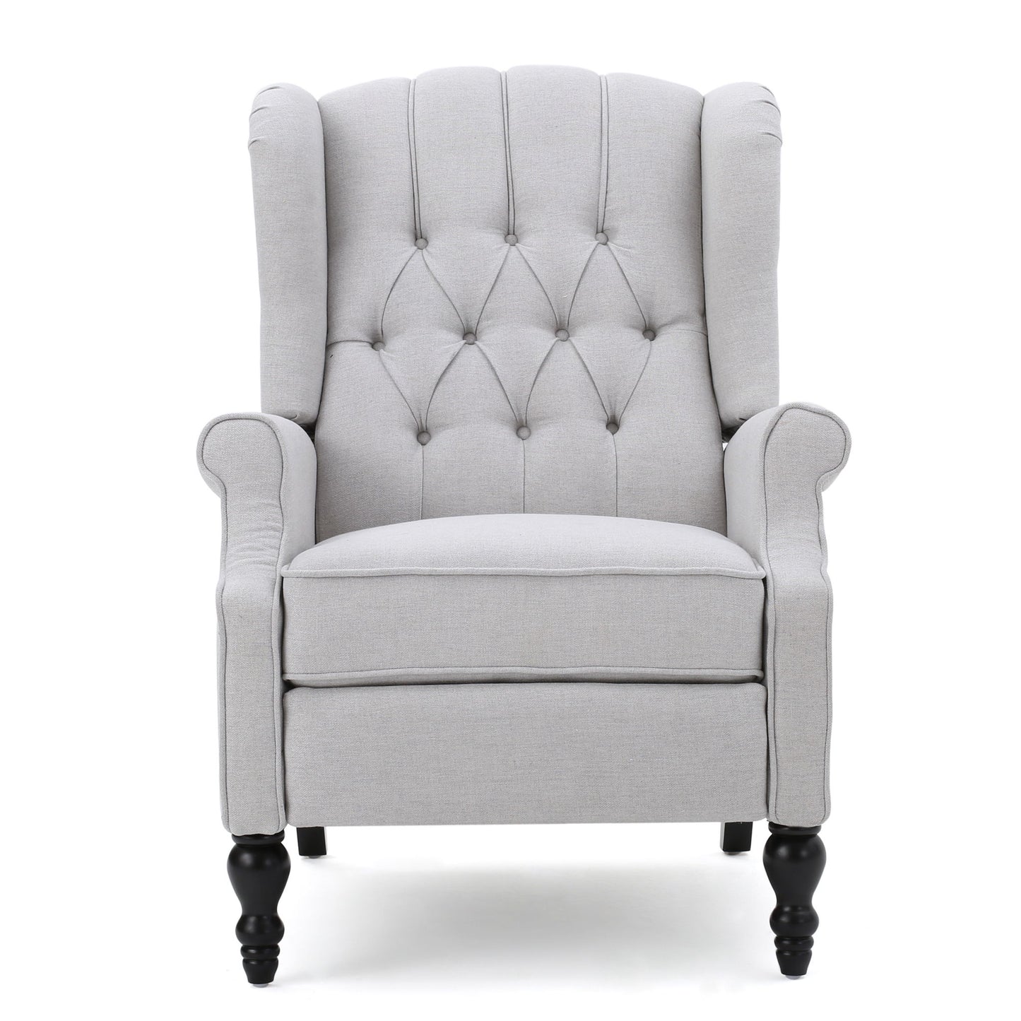 Armchair Recliner With Pushback Mechanism And Wingback Design