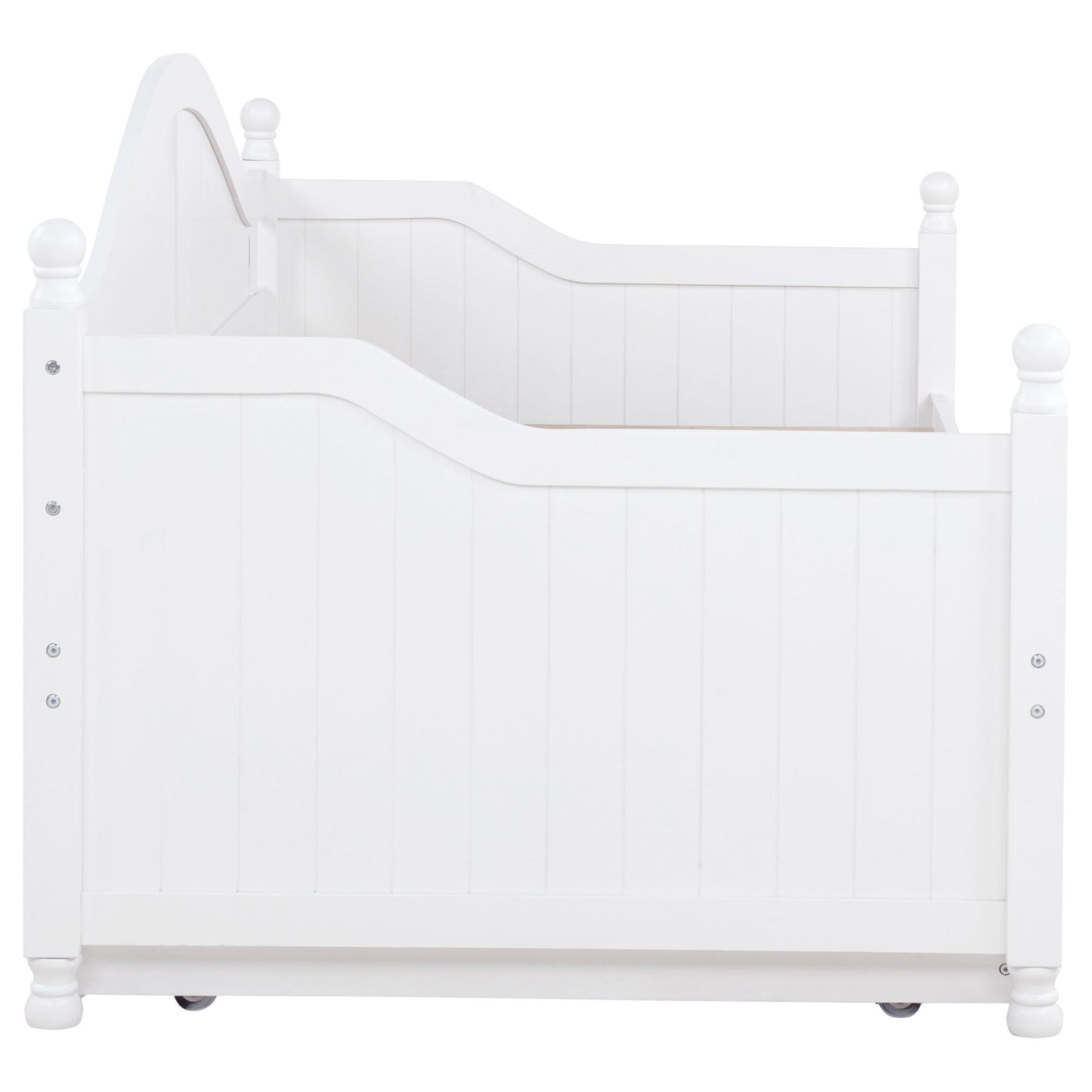 Twin Daybed With Trundle Storage Bed - White