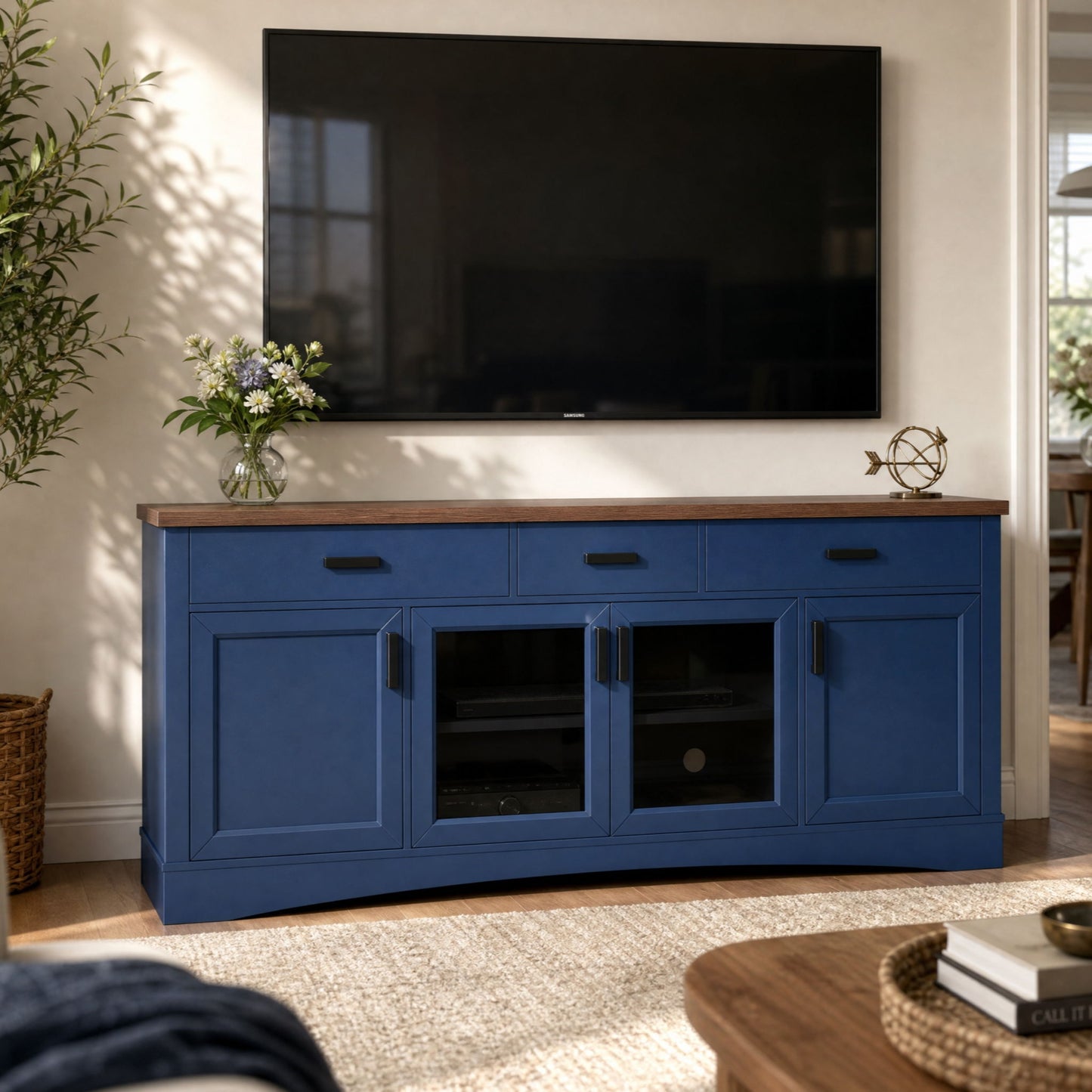 Modern TV Console & Adjustable Shelves