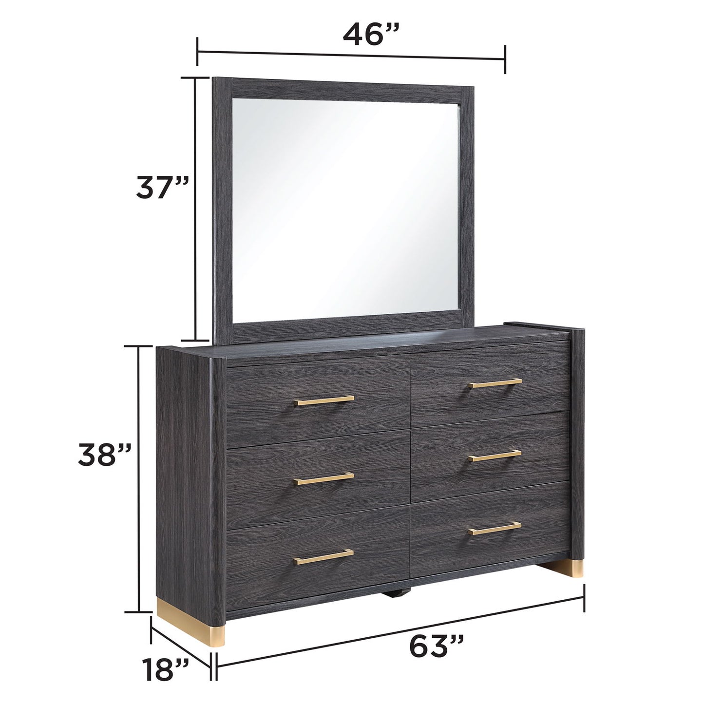 Clifton - 6 Drawer Dresser (Mirror Not Included) - Espresso