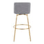 Toriano - Contemporary Fixed Height Barstool With Swivel And Round Footrest (Set of 2)