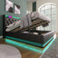 Upholstered Bed, 360 Surround LED Function, Remote Control, Hydraulic Storage Bed With USB, Type-C Charging (Without Mattress)