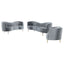 Sophia - 3 Piece Upholstered Channel Tufted Sofa Set - Gray