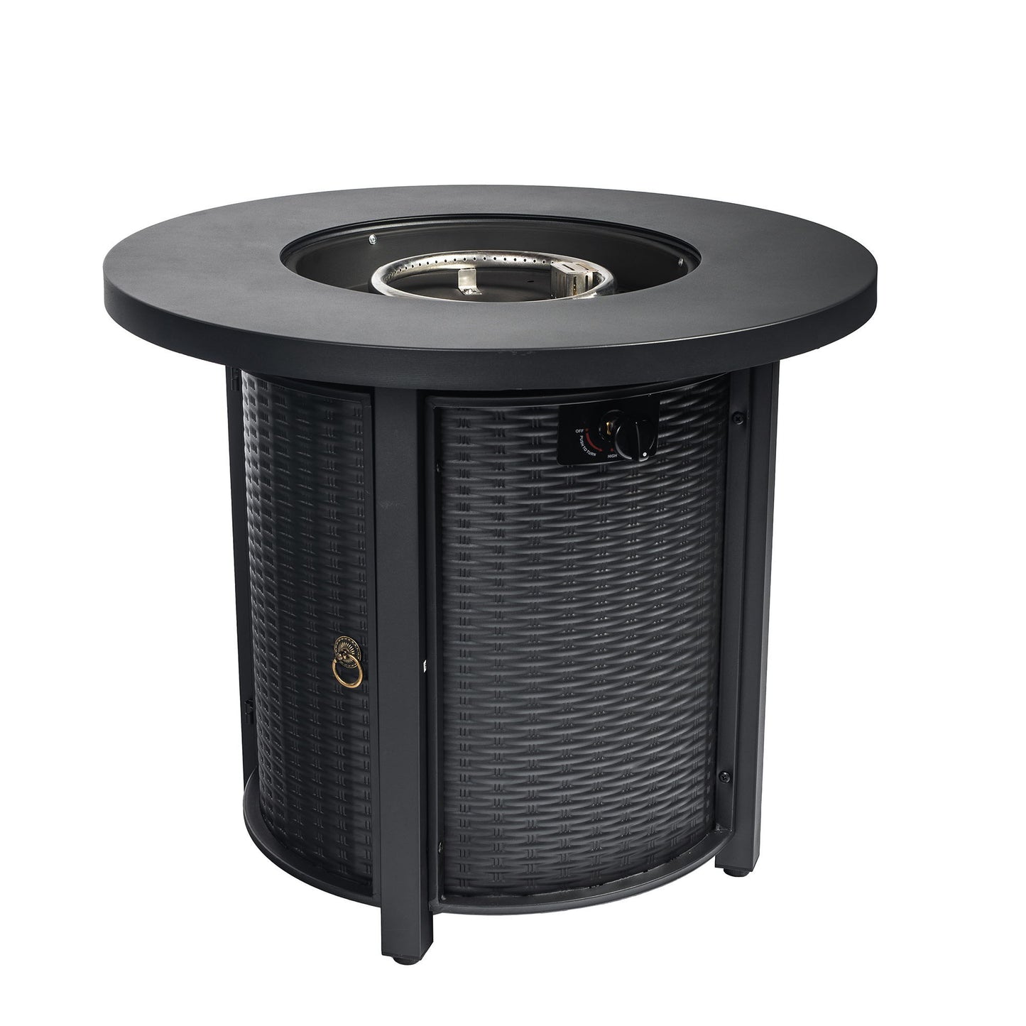 Propane Round 40000Btu Fire Pit Table - Black