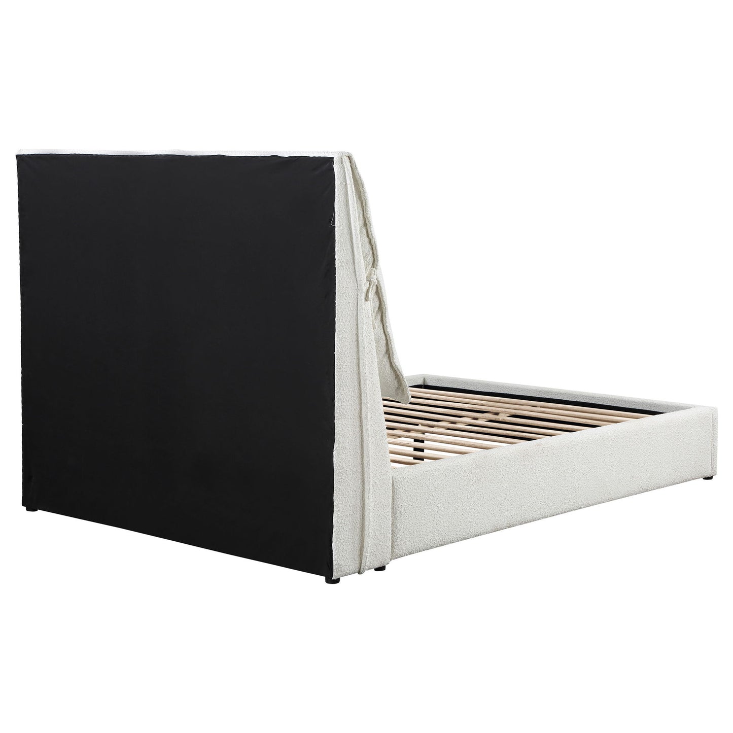 Corwyn - Queen Upholstered Panel Bed With Headboard Pillows - White