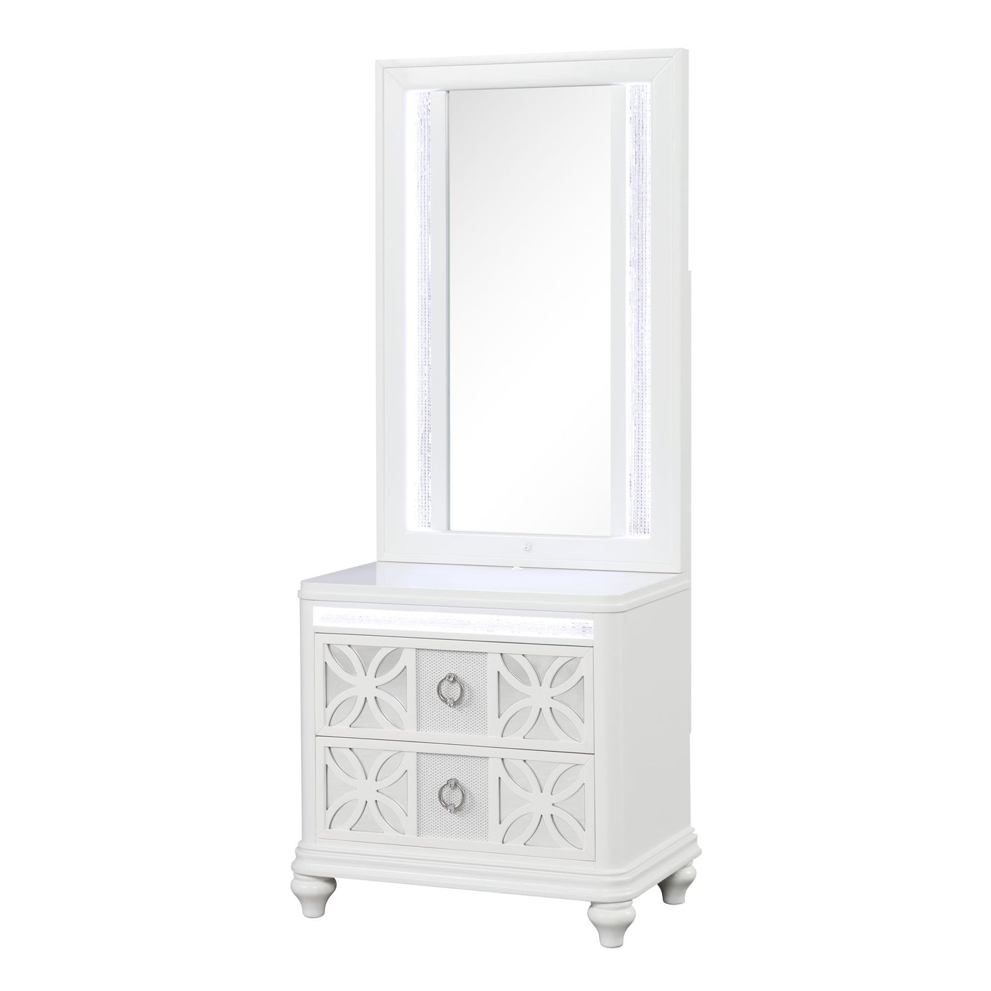 Abigale - Nightstand Top Mirror With LED Lighting (Only Mirror Top) - White