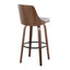 Gianna - Mid-Century Modern Fixed Height Barstool & Swivel With Round Footrest (Set of 2) - Walnut / Light Gray