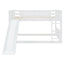 Full Over Full Bunk Bed With Ladder With Slide - White