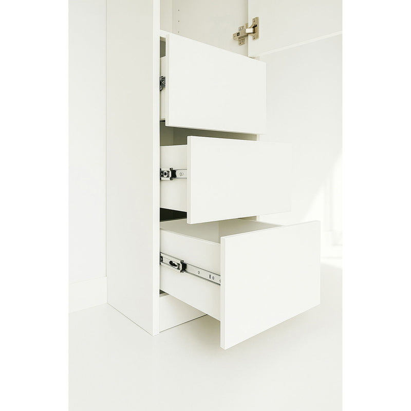 Elise - Modular Closet System With Mirror And Customizable Storage - White