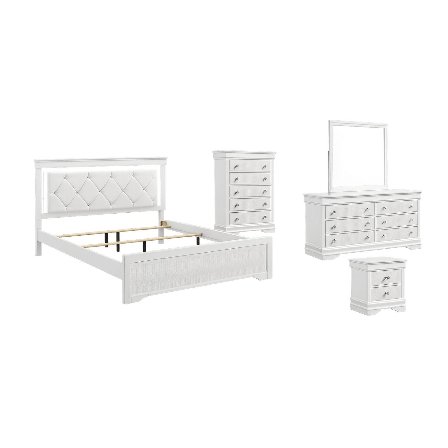 Blaze - Modern Bedroom Set With LED Headboard