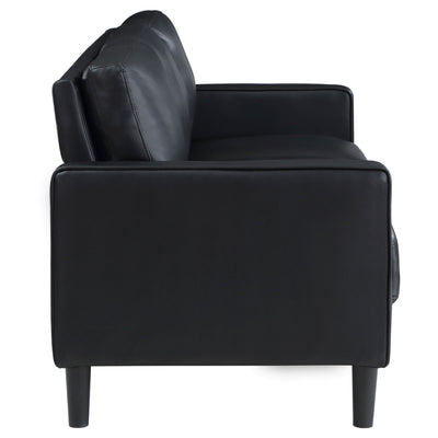 Ruth - 2 Piece Track Arm Sofa Set With Cushions - Black