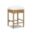 Lucia - Backless Upholstered Counter Stool With Frame - Ivory White