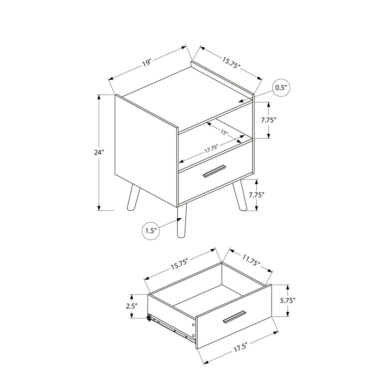 Modern Accent Table With Storage Drawer
